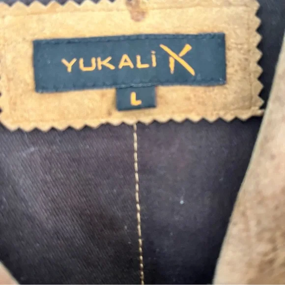 Vintage Yukalix Men's Brown Suede Field Jacket Coat Button Up Men's L Rugged - Picture 3 of 16